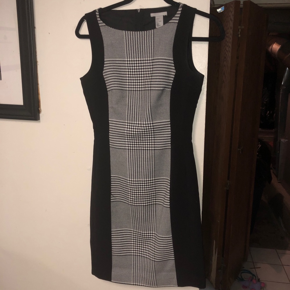 H&M black and white dress